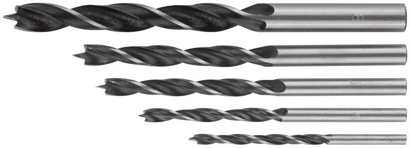 Набор сверл по дереву пластиковый бокс 5шт (3-4-5-6-8мм) FIT 36104