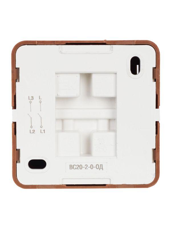 Выключатель 2-кл. ОП Октава 10А IP20 ВС20-2-0-ОД дуб GENERICA EVO20-K04-10-DC