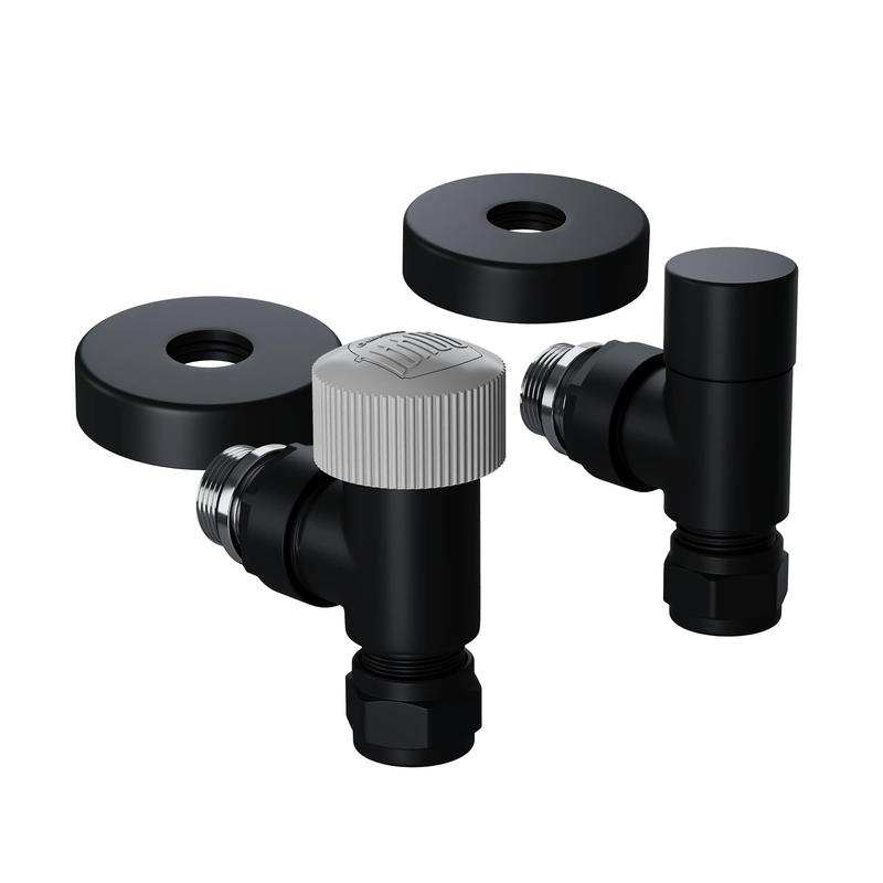 Набор термостатический угловой Design Pro 15мм М30х1.5 черн. Royal Thermo НС-1646650