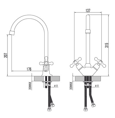 Смеситель для кухонной мойки Lemark Standard (LM2105C)