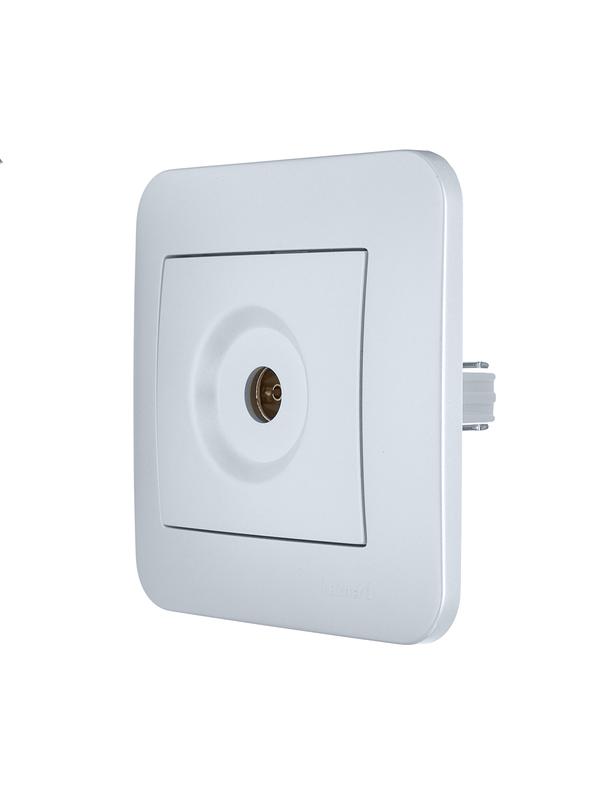 Розетка телевизионная проходная TV СП ASTI IP20 в сборе жемчуж./бел. перламутр. LEZARD 7081-3030-129