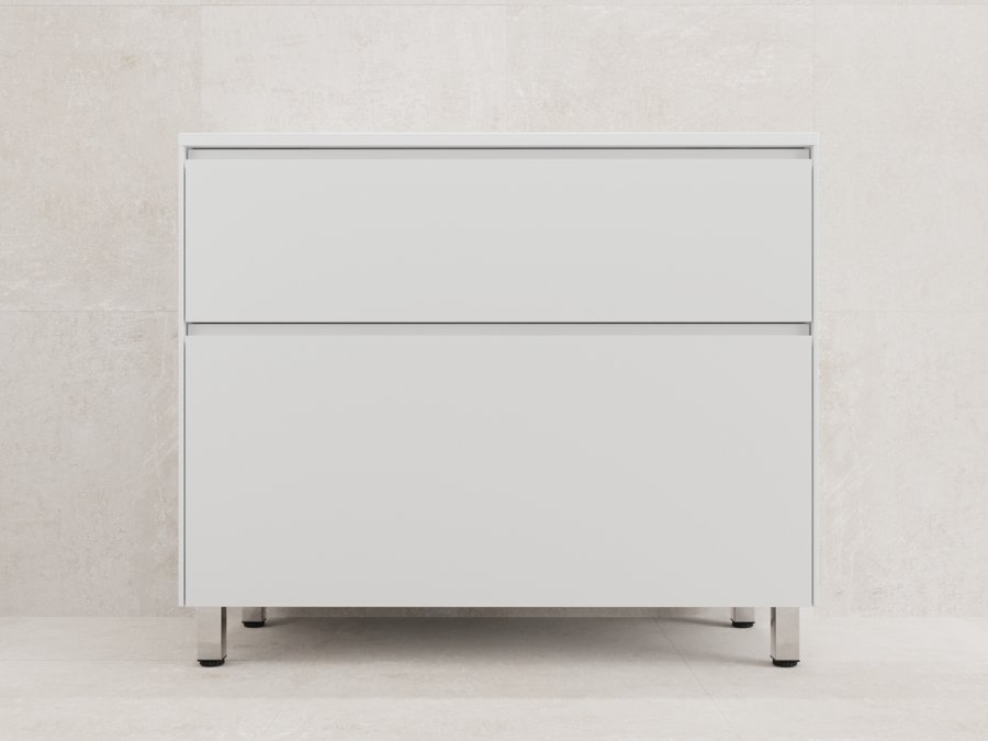 Тумба напольная "ЛИМА 100" эмаль, под раковину LINE 100, 2 ящ., PLUS, белый матовый