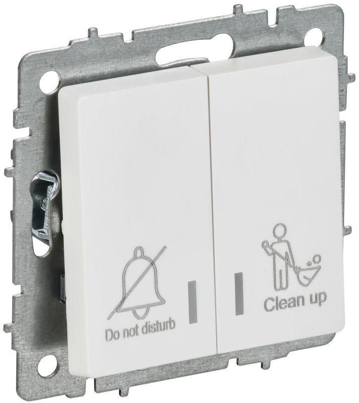 Выключатель 2-кл. СП BRITE ВС10-2-9-БрАБ 10А для отелей с индикацией механизм арктич. бел. IEK BR-V20-2-10-K91