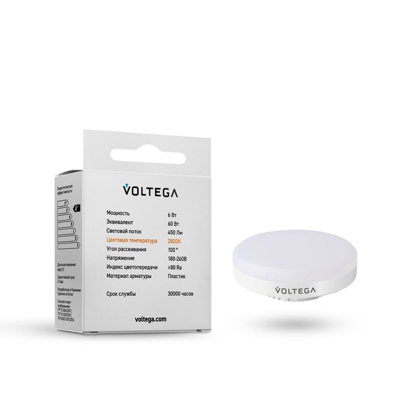 Лампа светодиодная Simple GX53 6Вт 2800К Voltega 7770