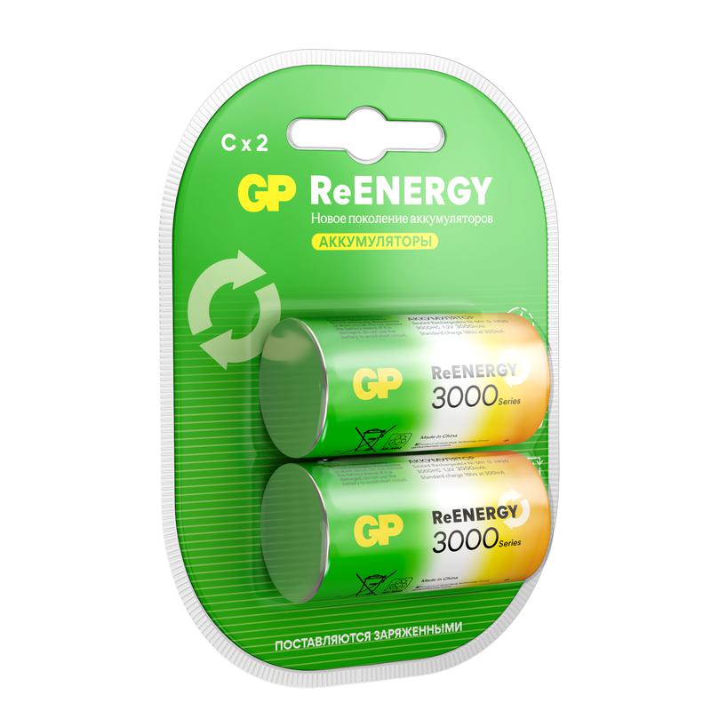 Аккумулятор C/HR14 ReEnergy 1.2В 3000мА.ч (блист.2шт) GP 20261