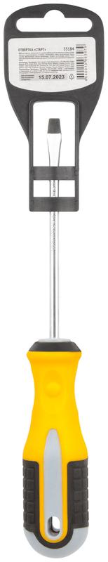 Отвертка "Старт" CrV сталь прорезиненная ручка 5х100мм SL FIT 55184