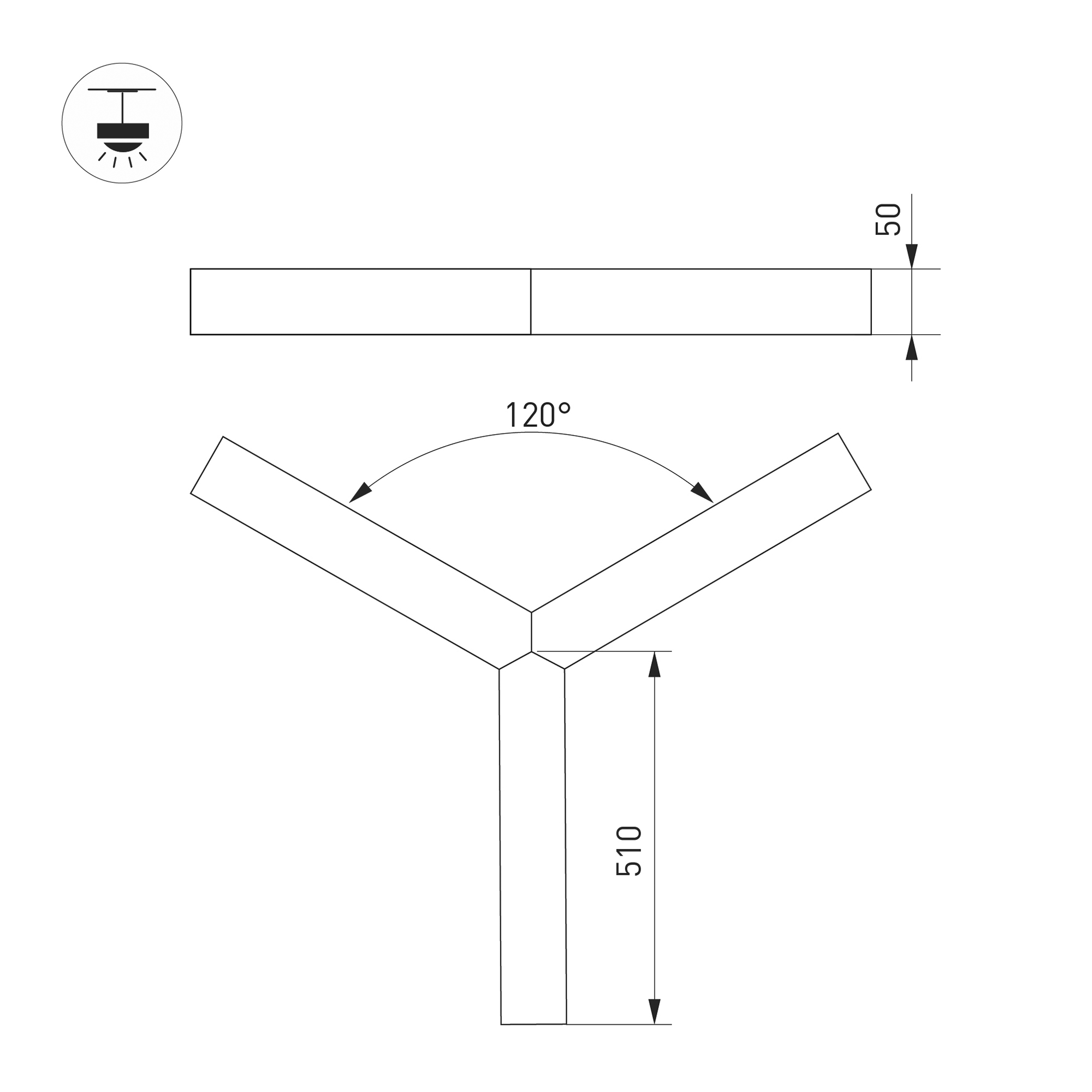 Светильник SP-RAYS-3-HANG-5050-510-34W Day4000 (SL, 120 deg, 230V) IP33 1700lm (Arlight, Металл)