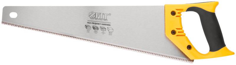 Ножовка по дереву средний каленый зуб 7 ТPI 2D заточка пластиковая прорезиненная ручка 400мм FIT 40431