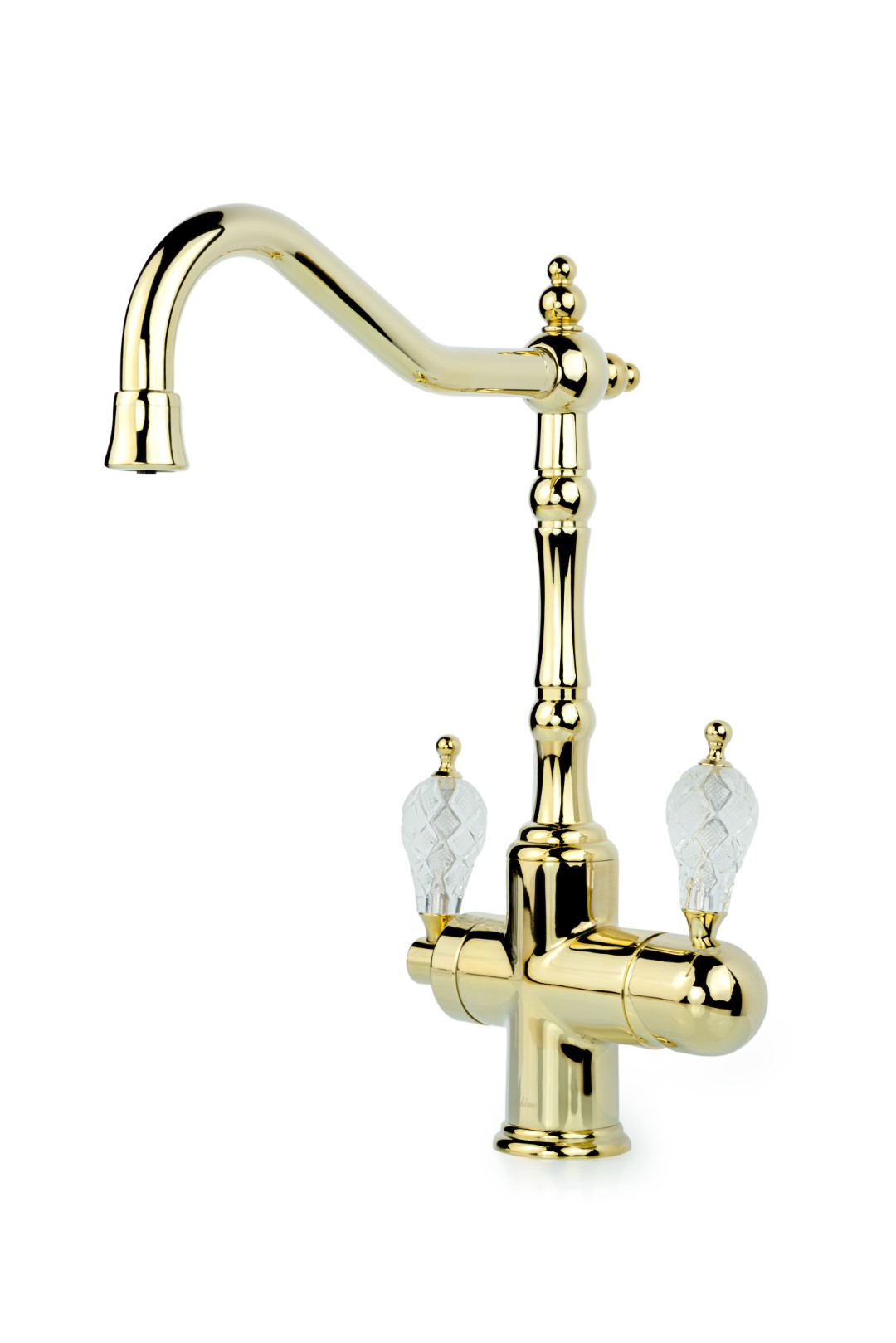 Смеситель для кухни с краном TRADIZIONALE ORO с ручкой CRYSTAL