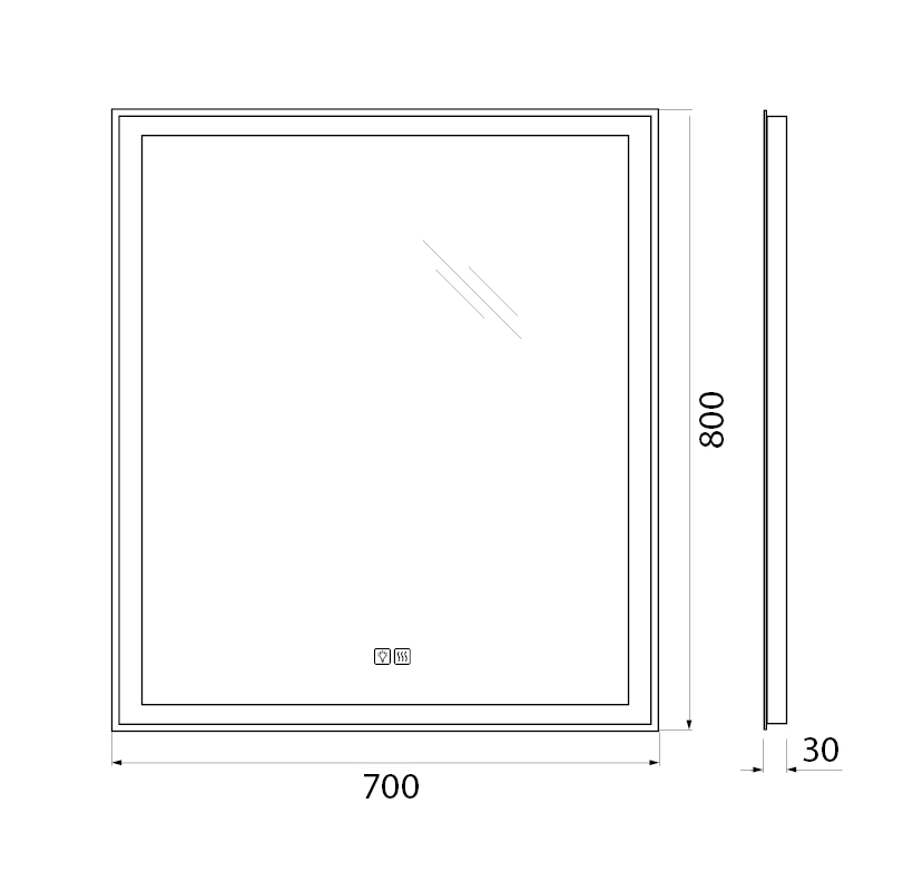 Зеркало BelBagno SPC-GRT-700-800-LED-TCH-WARM