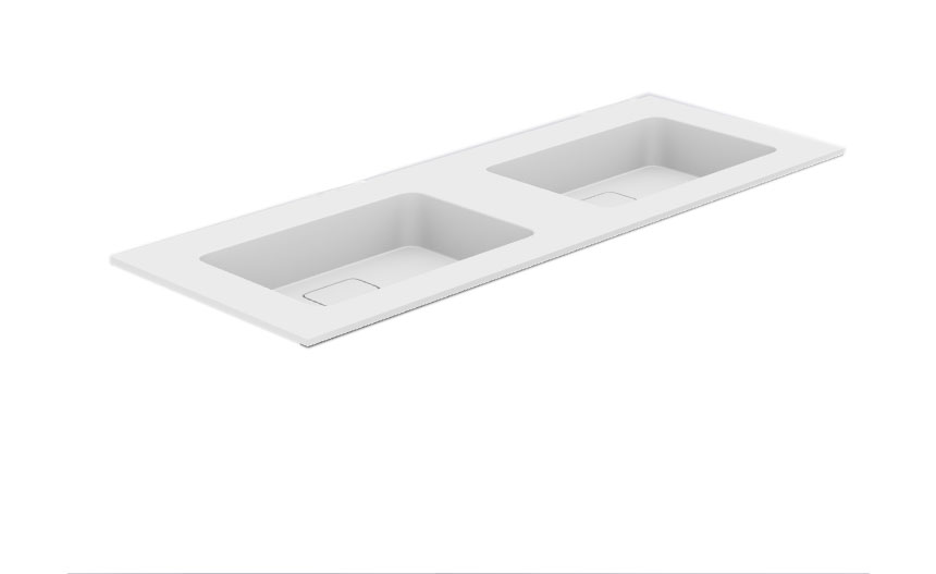 QUATRO 140 раковина-моноблок WHITE (двойная) 1410*520*157 акрил