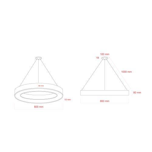 Светильник светодиодный Geometria Ring SPO-134-B-40K-056 56Вт 4000К IP40 800х800х80мм подвесной драйвер внутри черн. Эра Б0058905