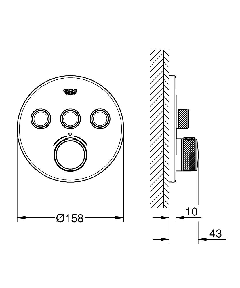 Термостат Grohe Grohtherm SmartControl 29121000 на 3 выхода