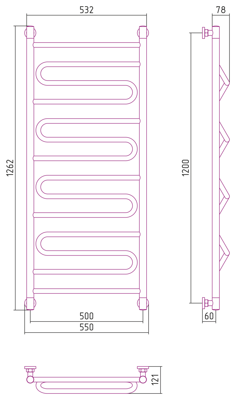 ДР "ЭЛЕГИЯ+" 1200х500 (Золото) 03-0205-1250