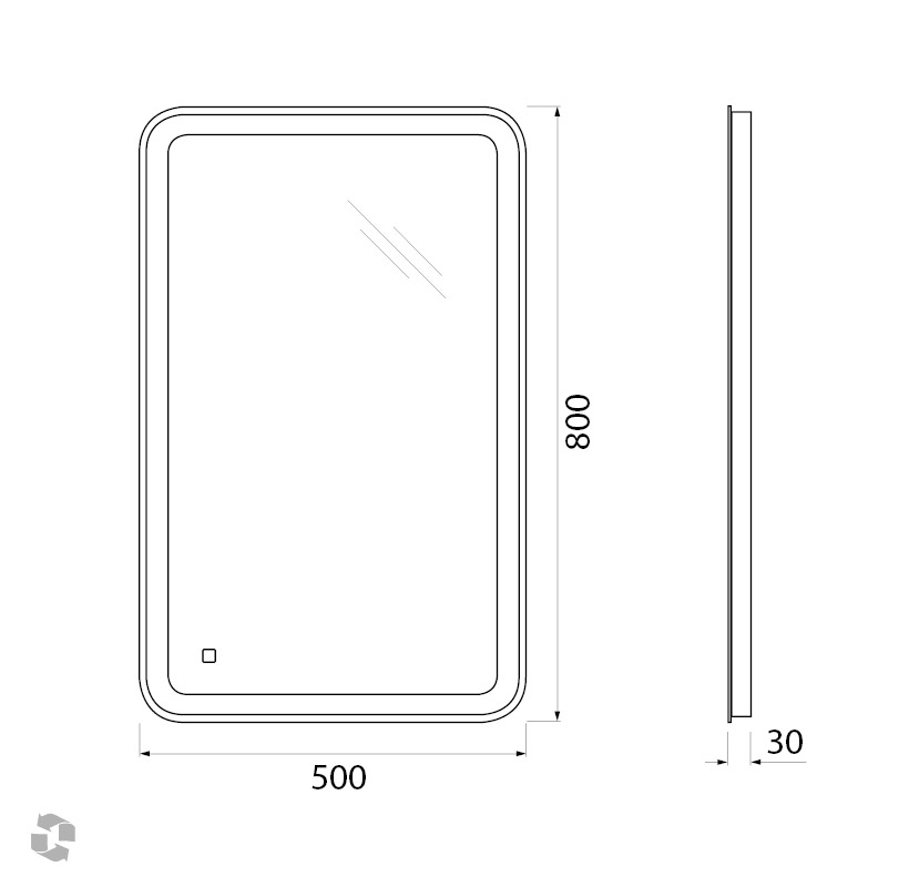 Зеркало BelBagno SPC-MAR-500-800-LED-TCH