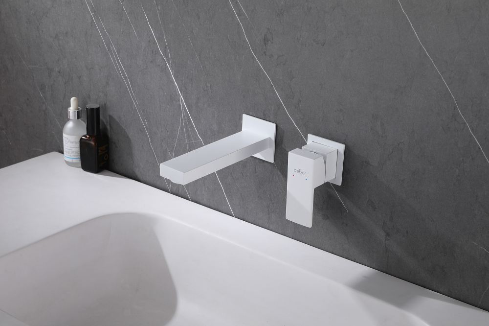 Смеситель ABBER Daheim AF8212W для раковины скрытого монтажа, белый матовый