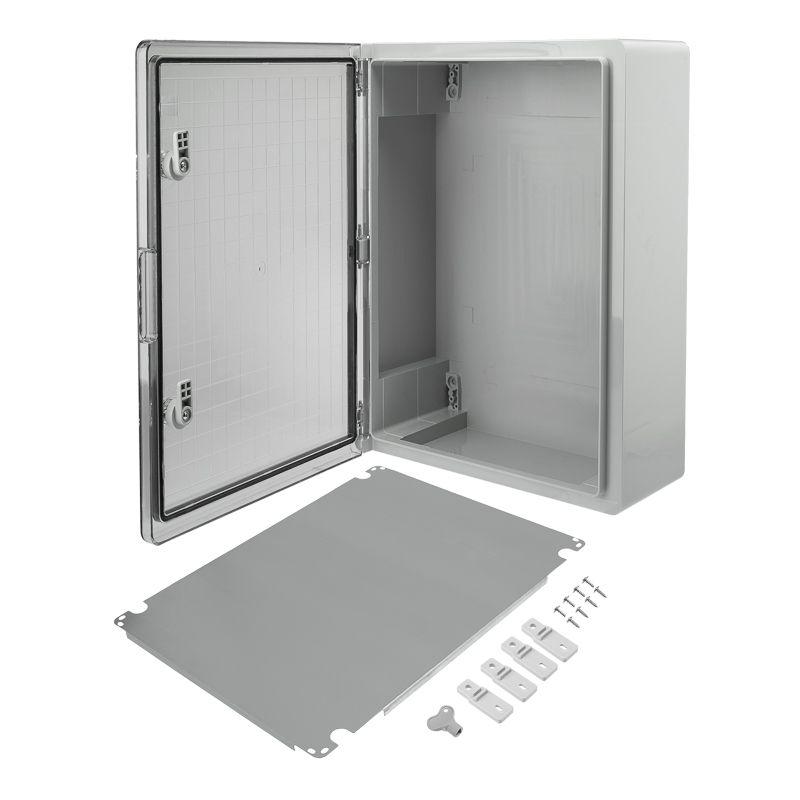 Корпус ЩМПп 600х400х200мм УХЛ1 IP65 с прозр. дверцей и монтажной панелью АБС пластик. Rexant 11-0417