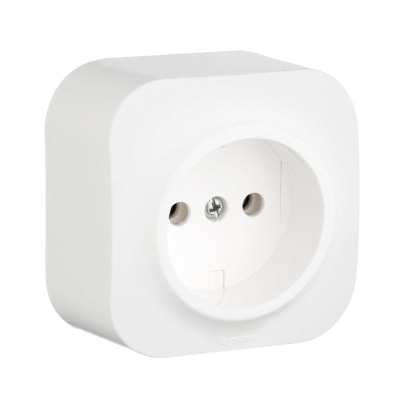 Розетка 1-м ОП Quteo 16А IP20 2P без заземл. без защ. шторок бел. IEK 782210