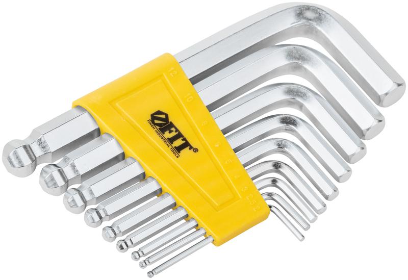 Ключ шестигранный 2-12мм с шаровым наконечником в пластик. держателе CrV сталь (уп.9шт) FIT 64192