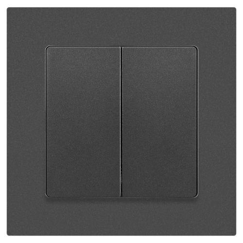 Выключатель 2-кл. СП Accent 6-104-07 10А IP20 250В AL/CU графит Intro Б0063493