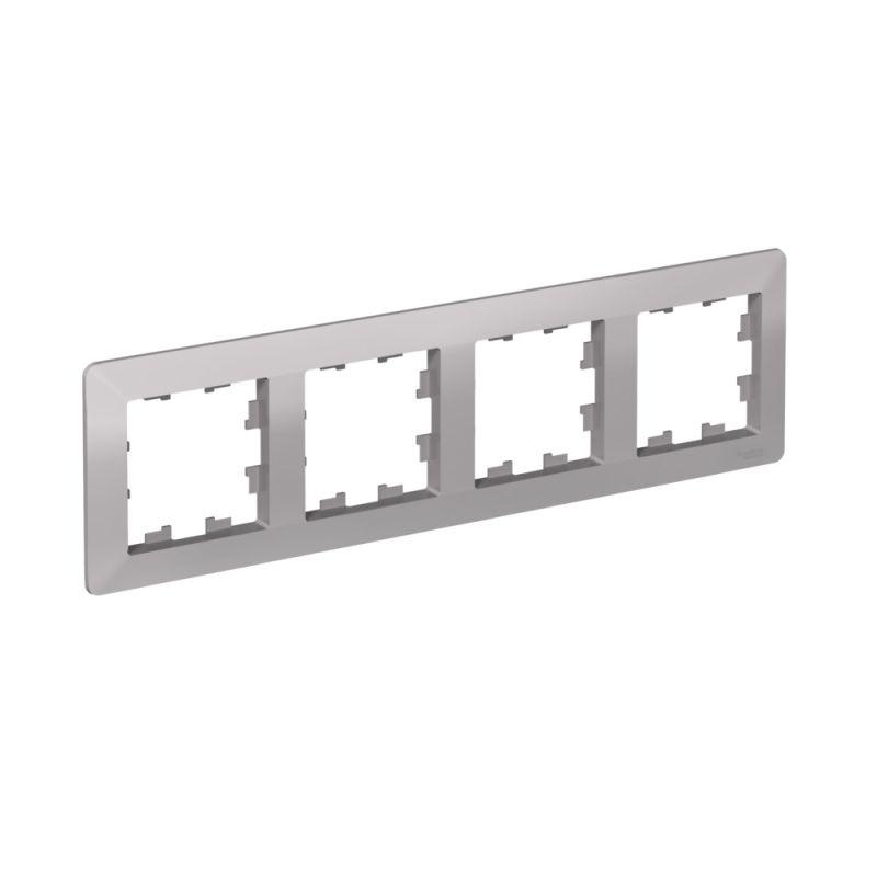 Рамка 4-м AtlasDesign Air алюм./дым. черн. SE ATN220304