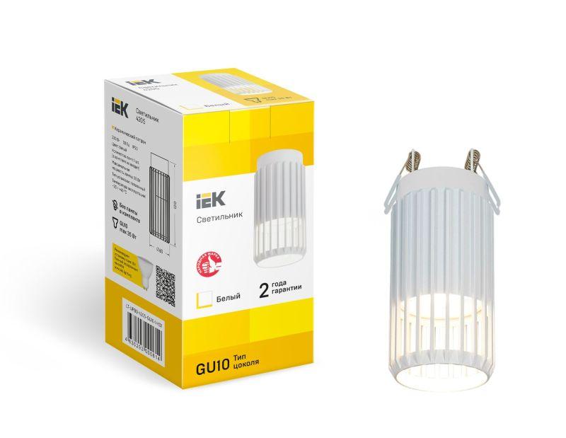 Светильник 4205 потолочный GU10 бел. IEK LT-UPB0-4205-GU10-1-K01