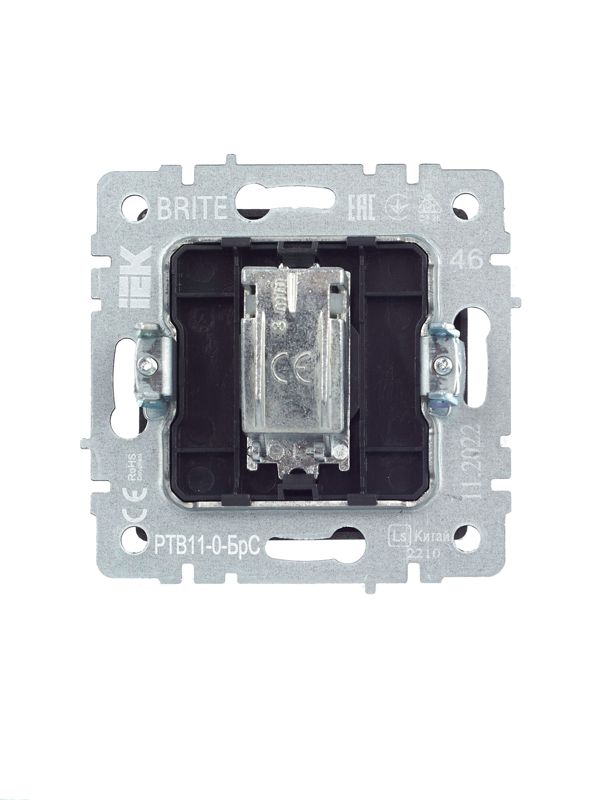 Розетка телевизионная оконечная TV СП Brite РТВ11-0-БрС механизм сталь IEK BR-A10-O-K46