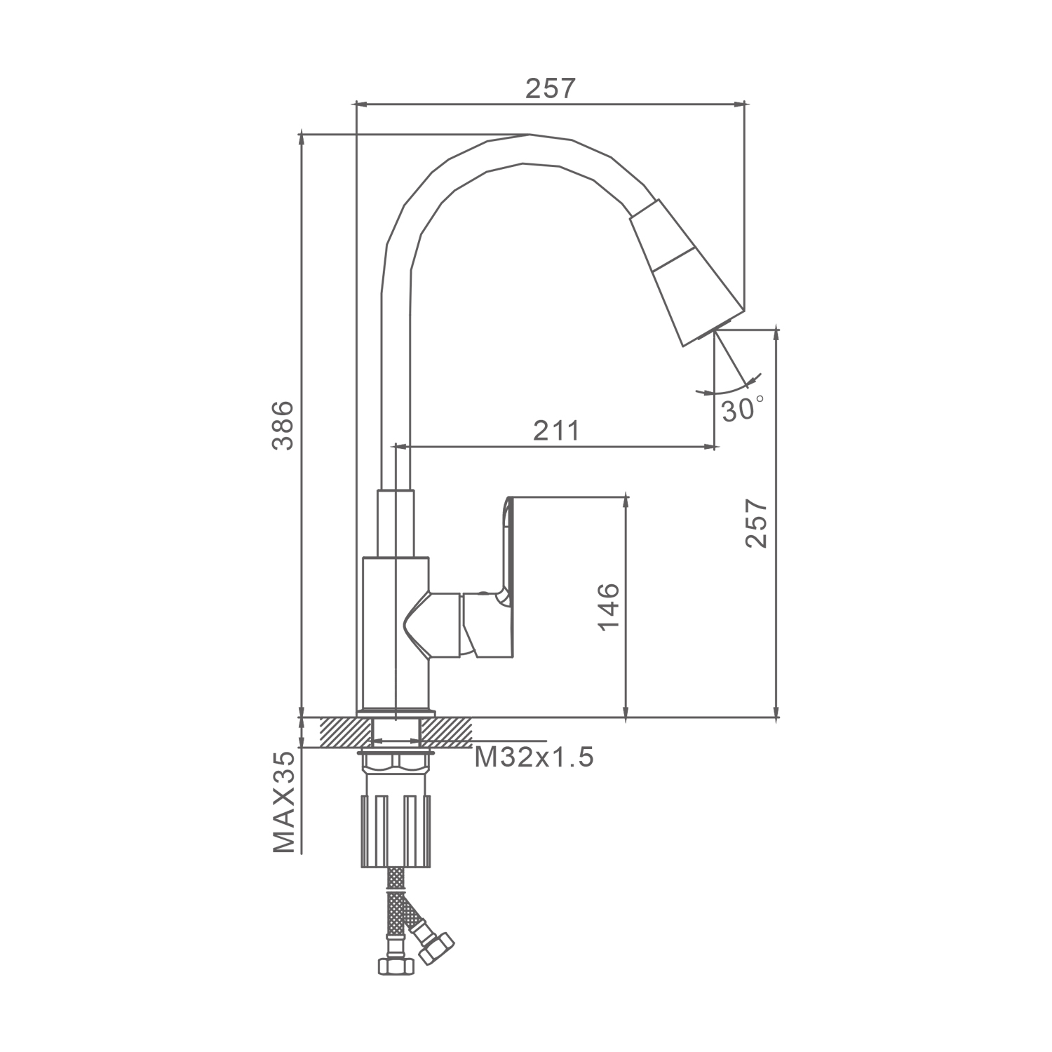 Смеситель для кухни Splenka S06.43.06, черный