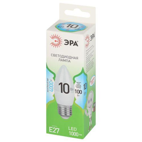 Лампа светодиодная GREEN LINE B35-10W-840-E27 GL 10Вт свеча 4000К яркий свет бел. E27 Эра Б0067096