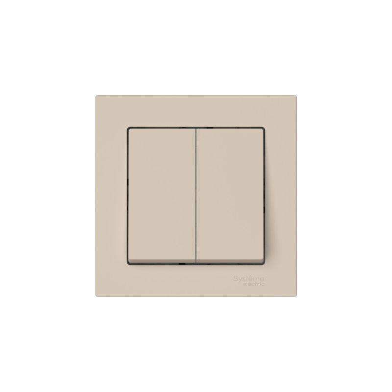 Выключатель 2-кл. AtlasDesign (сх. 5) 10AX быстрозажим. клем. в сборе песочн. SE ATN001252S