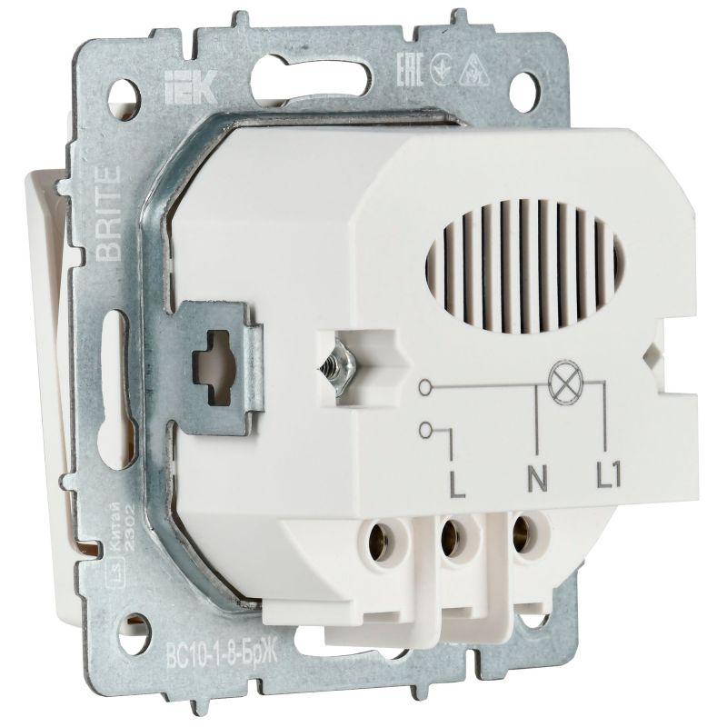 Выключатель карточный BRITE 30А ВС10-1-8-БрЖ механизм жемчуж. IEK BR-V11-0-10-K36