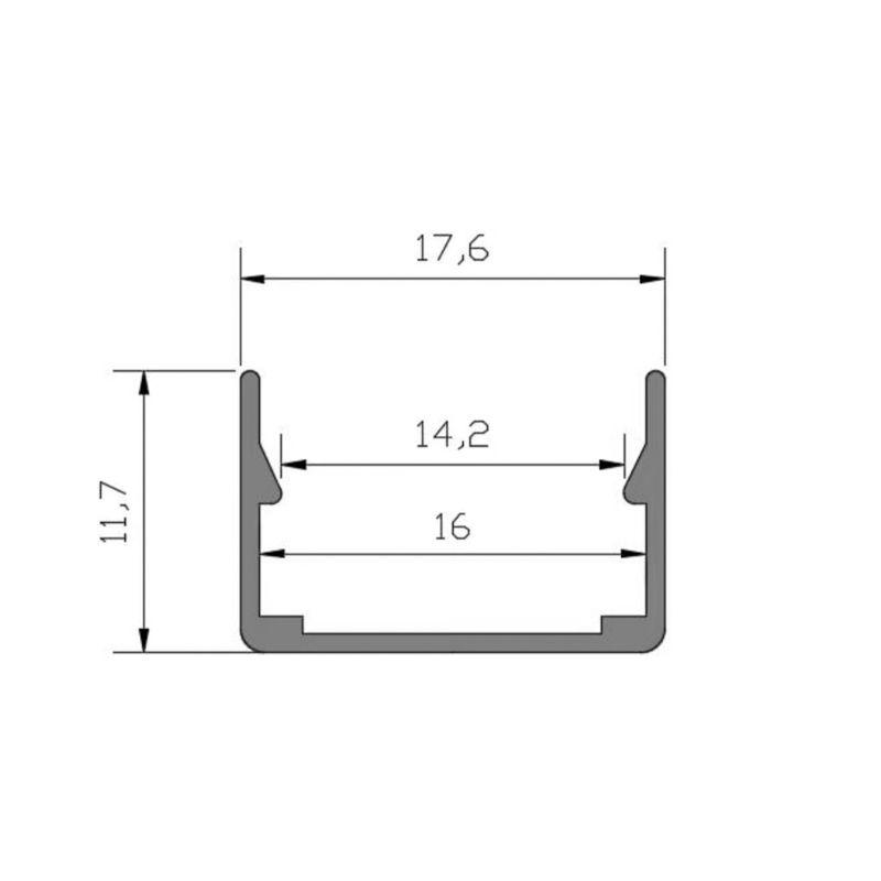 Профиль алюминиевый анодированный для гибкого неона 16х16мм 2м Neon-Night 134-088