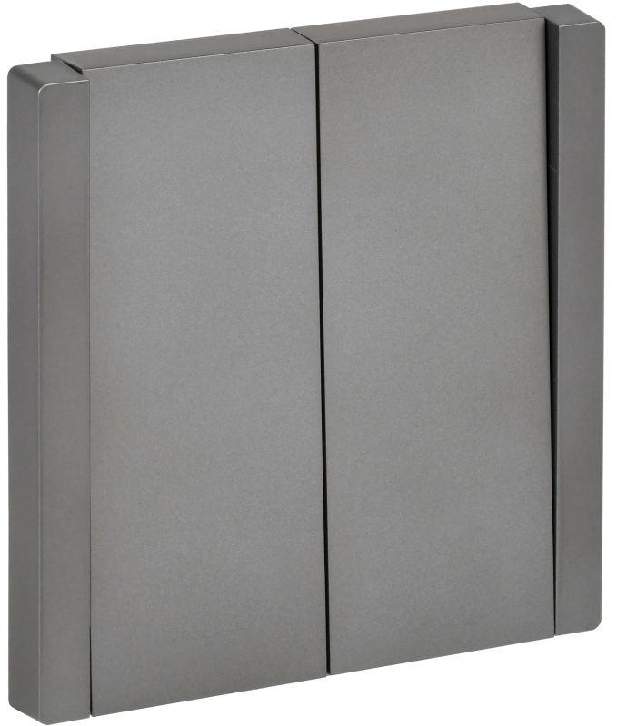 Выключатель проходной 2-кл. СП FORTE&PIANO 10А FP507 сталь IEK FP-V22-0-10-1-K46