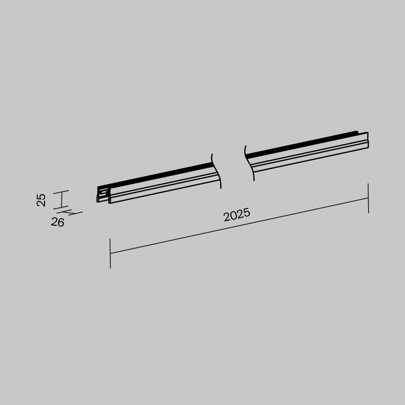 Профиль накладной Elasity IP L2000 черн. Maytoni O-TR001-P-B2M