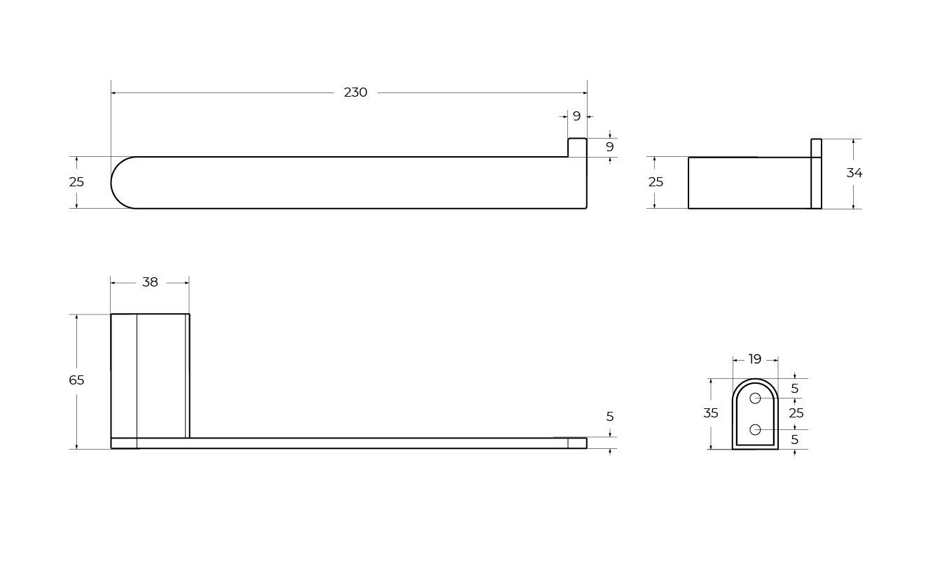 Полотенцедержатель CEZARES STYLUS-TH02-BORO