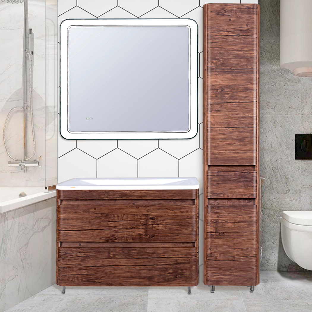 Тумба напольная "Атлантика 100", Люкс старое дерево, PLUS