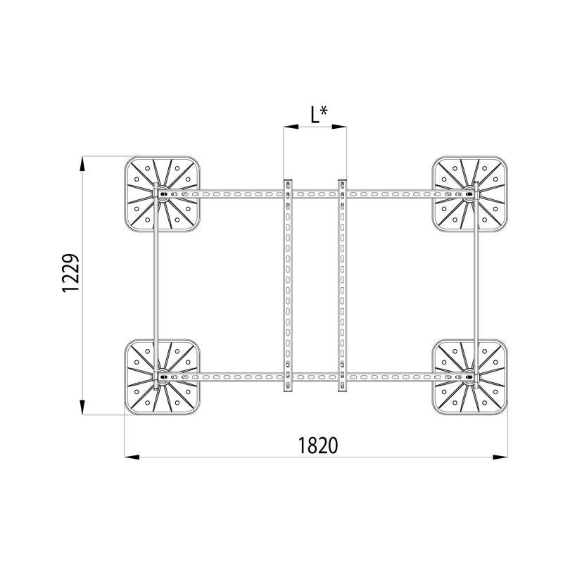 Конструкция опорная для установки оборудования TECHNORAPTOR FOOT 1500х1000 тип 1 HD КМ TR0229