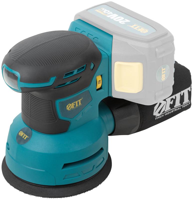 Машина шлифовальная эксцентриковая аккумуляторная 20В 6000-12000об/мин; 125мм; липучка FIT 79923