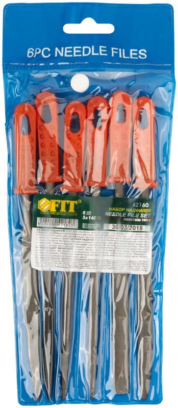 Надфиль пластмассовый ручка 5х140/70мм 6шт FIT 42160