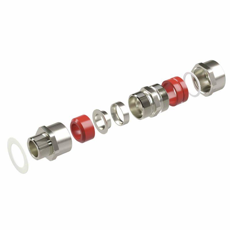 Ввод кабельный серии КА для бронир. кабеля М20х1.5 d5.8-12мм D9-17мм никелированная латунь IP66/IP68 DKC KA2MHK