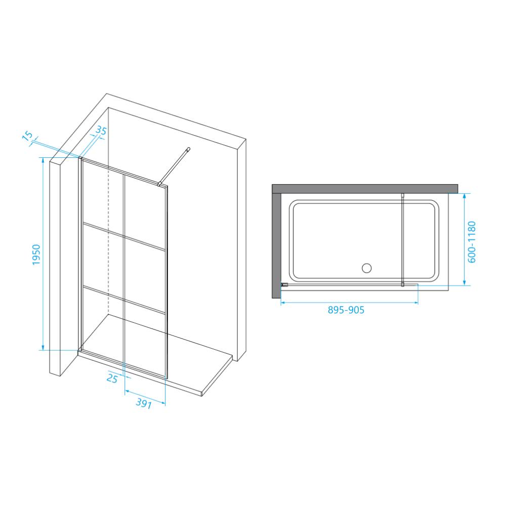 Душевая перегородка RGW WA-111B, 411011109-84