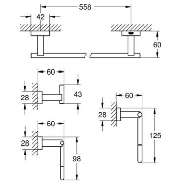 Набор аксессуаров Grohe Essentials Cube 40778001