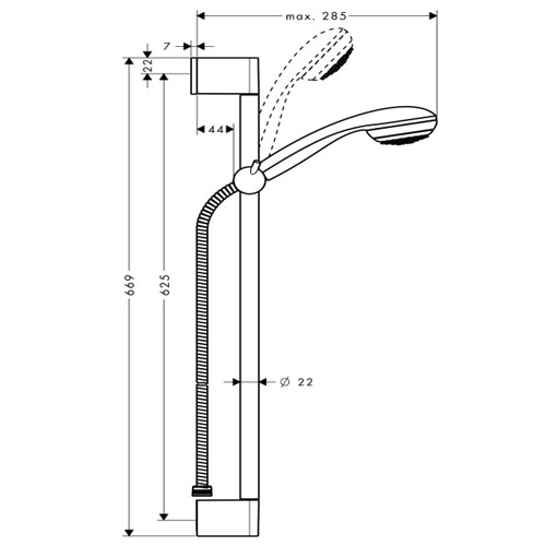 Душевой гарнитур Hansgrohe Crometta 85 27728000