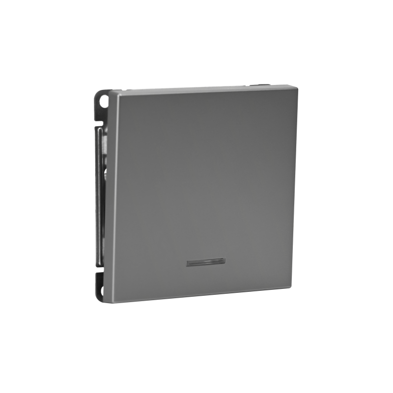 Выключатель кнопочный 1-кл. ArtGallery 10А с подсветкой механизм сталь SE GAL000916