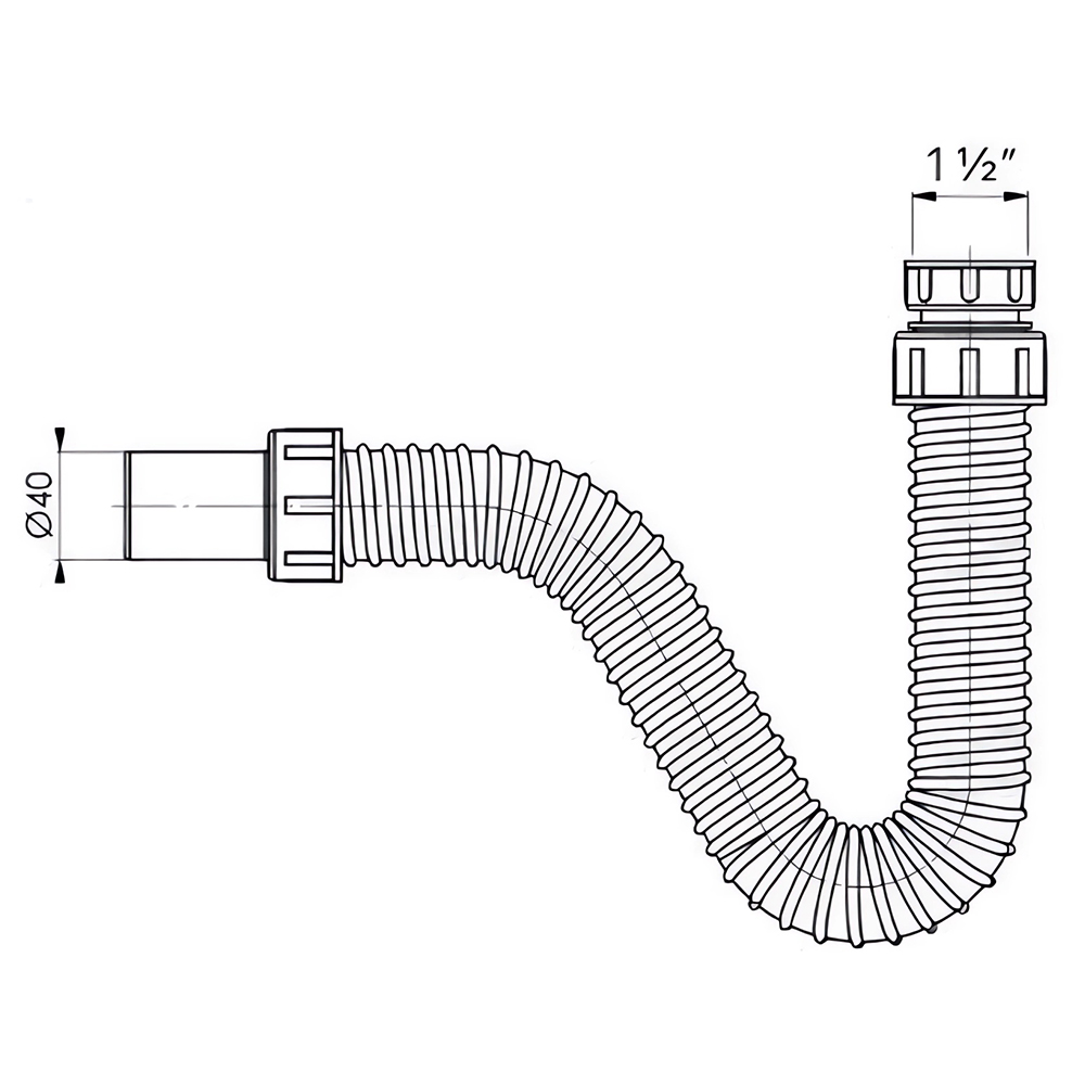 Сифон для раковины гибкий без выпуска BETTOSERB