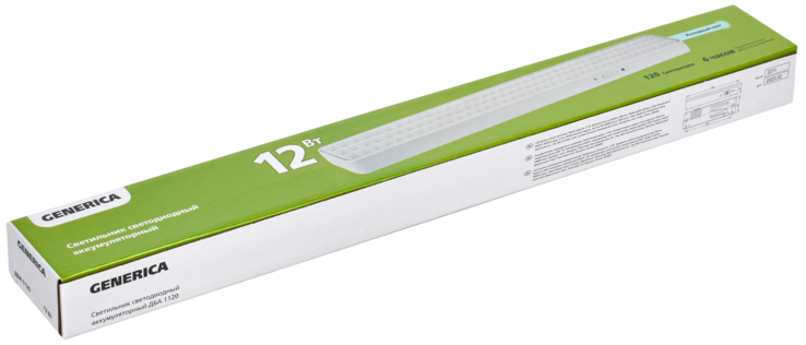 Светильник светодиодный аккумуляторный ДБА 1120 непостоянного действия 120LED 6ч 12Вт GENERICA