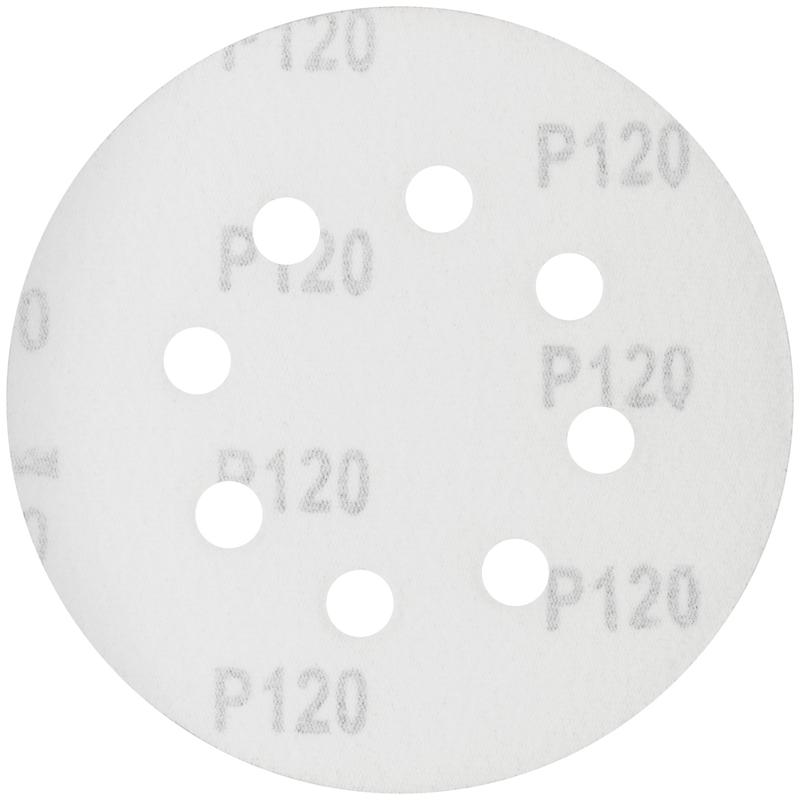 Круг шлифовальный с отверстиями (липучка) 125мм Р 120 алюм./оксидные (уп.5шт) КУРС 39786