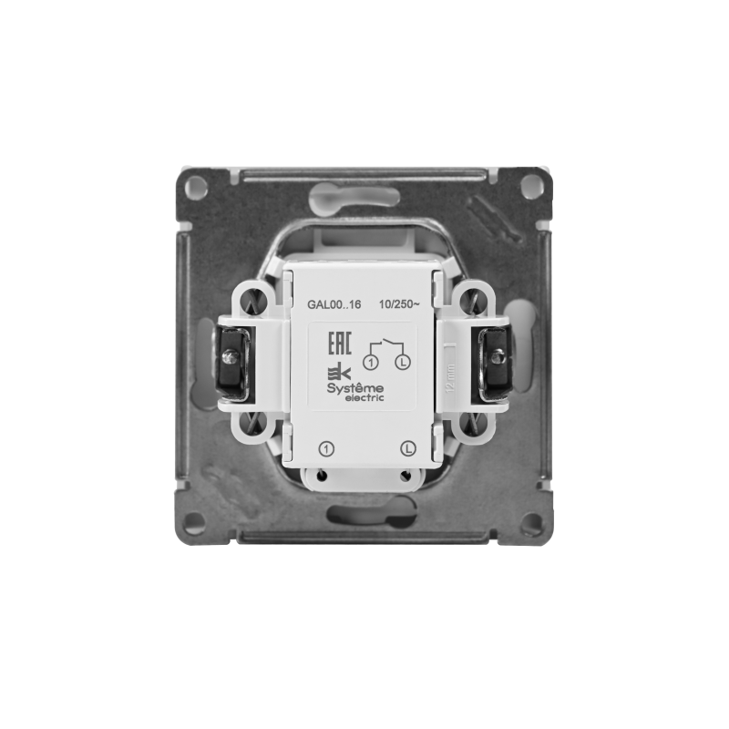 Выключатель кнопочный 1-кл. ArtGallery 10А с подсветкой механизм лотос SE GAL001316