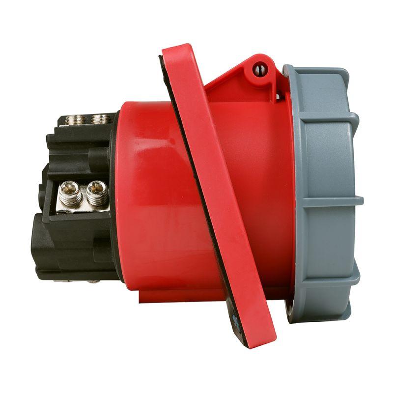 Розетка фланцевая наклонная 445 125А 6h 380AC 3P+PE+N IP67 КЭАЗ 332745