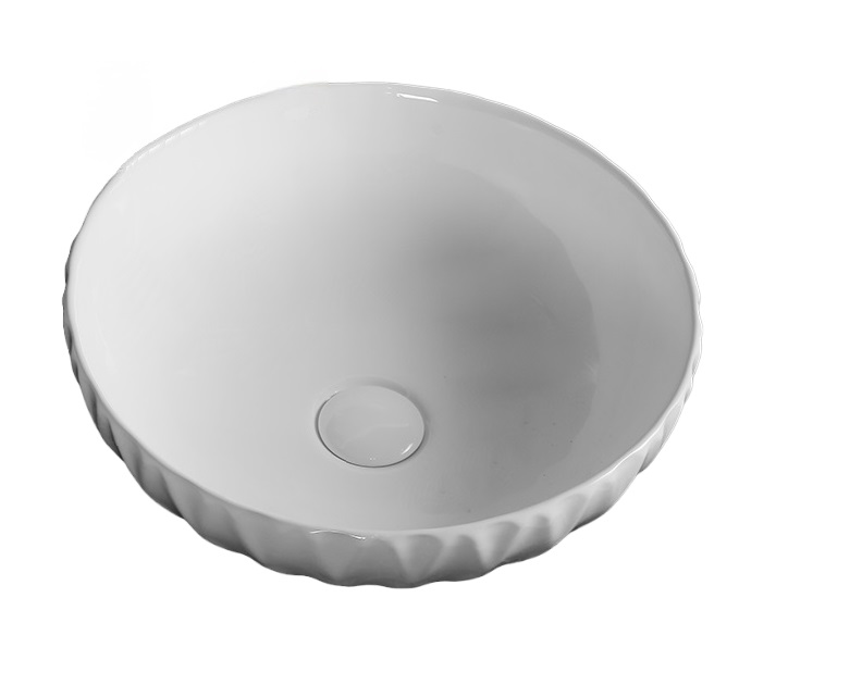 Раковина CR3301B накладная, белая, круглая 400х400х130 Ceruttispa